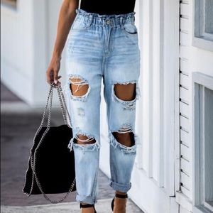 Vici paper bag ripped jeans